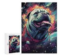 300 PCS Rompecabezas - Colorful Bulldog Art Print Rompecabezas para Adultos Juegos Relajantes Vacaciones En Casa Matar El Tiempo Oferta como Regalos para Toda La Familia 300 PCS