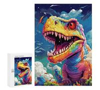 300 PCS Rompecabezas Colorful Dinosaur Artwork Rompecabezas para Adultos Juguetes Antiestrés Vacaciones En Casa Matar El Tiempo Interacción Entre Padres E Hijos 300 PCS