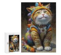 300 PCS Rompecabezas Colorful Dragon Cat Costume Rompecabezas para Adolescentes, Divertidos Y con Humor. Cada Pieza Es Única: Juguetes Educativos De Aprendizaje 300 PCS