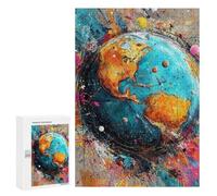 300 PCS Rompecabezas Colorful Earth Abstract Art Print Rompecabezas para Adolescentes Carrera De Velocidad Manual Lista De Deseos con Juguetes De Papá Noel Juegos Educativos 300 PCS