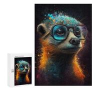300 PCS Rompecabezas Colorful Monkey with Glasses Rompecabezas para Adolescentes, Divertidos Y con Humor. Cada Pieza Es Única: Juguetes Educativos De Aprendizaje 300 PCS