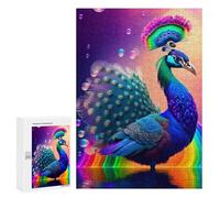 300 PCS Rompecabezas Colorful Peacock Rainbow Reflection Rompecabezas para Adolescentes, Divertidos Y con Humor. Cada Pieza Es Única: Juguetes Educativos De Aprendizaje 300 PCS