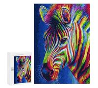 300 PCS Rompecabezas Colorful Zebra Art Print-4 Rompecabezas para Adultos Juguetes Antiestrés Vacaciones En Casa Matar El Tiempo Interacción Entre Padres E Hijos 300 PCS