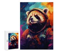 300 PCS Rompecabezas Cosmic Red Panda Explorer-3 Rompecabezas para Adultos Juguetes Antiestrés Vacaciones En Casa Matar El Tiempo Interacción Entre Padres E Hijos 300 PCS
