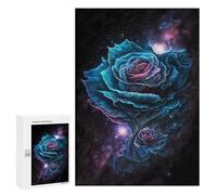 300 PCS Rompecabezas Cosmic Rose Bloom Rompecabezas para Adolescentes. Corte De Precisión. Actividades Divertidas En Casa. Juego Desafiante Y Juego En Familia. 300 PCS
