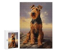 300 PCS Rompecabezas De Piezas para Adolescentes Airedale Terrier Portrait Rompecabezas para Adultos Juego Familiar Alivia El Estrés Desafiante De Completar 300 PCS
