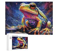 300 PCS Rompecabezas De Piezas para Adolescentes Colorful Fantasy Frog -4 Rompecabezas para Adultos Juego Familiar Análisis Y Desafío Educativo De Lógica 300 PCS