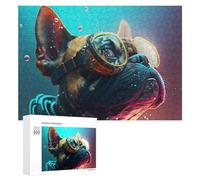 300 PCS Rompecabezas De Piezas para Adolescentes Dive Into Adventure Cool Dog Goggles Rompecabezas para Adultos Juego Familiar Análisis Y Desafío Educativo De Lógica 300 PCS