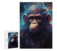 300 PCS Rompecabezas De Piezas para Adolescentes Galactic Chimpanzee Portrait -1 Rompecabezas para Adultos Juego Familiar Análisis Y Desafío Educativo De Lógica 300 PCS