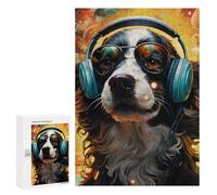 300 PCS Rompecabezas De Piezas para Adolescentes Music Lovers' Dog Portrait Rompecabezas para Adultos Juego Familiar Análisis Y Desafío Educativo De Lógica 300 PCS