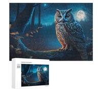300 PCS Rompecabezas De Piezas para Adolescentes Night Owl in Moonlit Forest Rompecabezas para Adultos Juego Familiar Análisis Y Desafío Educativo De Lógica 300 PCS