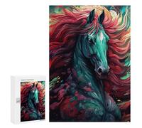 300 PCS Rompecabezas De Piezas para Adultos Colorful Horse Painting-3 Rompecabezas para Adultos Juguetes Antiestrés Análisis Y Lógica Desafiante De Completar 300 PCS