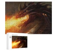 300 PCS Rompecabezas De Piezas para Adultos Dragon Breathing Fire Artwork -1 Rompecabezas para Adultos Juguetes Antiestrés Análisis Y Lógica Desafiante De Completar 300 PCS