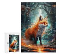 300 PCS Rompecabezas De Piezas para Adultos Enchanted Forest Fox -4 Rompecabezas para Adultos Juguetes Antiestrés Análisis Y Lógica Desafiante De Completar 300 PCS