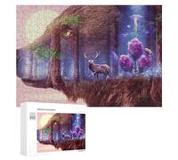 300 PCS Rompecabezas De Piezas para Adultos Fantasy Forest Bear, Deer, and Owl Rompecabezas para Adultos Juguetes Antiestrés Análisis Y Lógica Desafiante De Completar 300 PCS