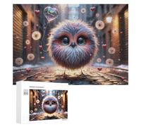 300 PCS Rompecabezas De Piezas para Adultos Love in The City Cute Owl Balloon Rompecabezas para Adultos Juguetes Antiestrés Análisis Y Lógica Desafiante De Completar 300 PCS