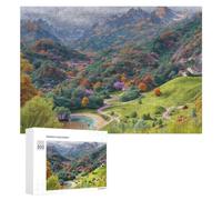 300 PCS Rompecabezas De Piezas para Adultos Mountain Valley with Serene Lake Rompecabezas para Adultos Juguetes Antiestrés Análisis Y Lógica Desafiante De Completar 300 PCS