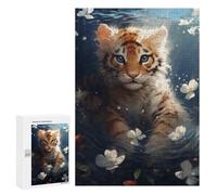 300 PCS Rompecabezas De Piezas para Adultos Underwater Tiger Cub Serenity Rompecabezas para Adultos Juguetes Antiestrés Análisis Y Lógica Desafiante De Completar 300 PCS