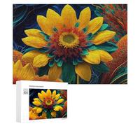 300 PCS Rompecabezas De Piezas para Adultos Vibrant Sunflower Artwork Rompecabezas para Adultos Juguetes Antiestrés Análisis Y Lógica Desafiante De Completar 300 PCS