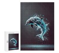 300 PCS Rompecabezas Dolphin Water Splash Rompecabezas para Adultos Juguetes Antiestrés Vacaciones En Casa Matar El Tiempo Interacción Entre Padres E Hijos 300 PCS