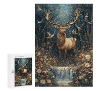 300 PCS Rompecabezas Enchanted Forest Deer Scene-1 Rompecabezas para Adolescentes Carrera De Velocidad Manual Lista De Deseos con Juguetes De Papá Noel Juegos Educativos 300 PCS