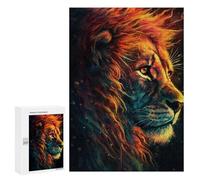 300 PCS Rompecabezas Flaming Lion Art Print Rompecabezas para Adolescentes, Divertidos Y con Humor. Cada Pieza Es Única: Juguetes Educativos De Aprendizaje 300 PCS