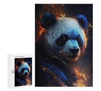 300 PCS Rompecabezas Flaming Panda Art Print -6 Rompecabezas para Adolescentes: Alivia El Estrés. Entrena Tu Cerebro Y Tus Manos. Juguetes Educativos De Aprendizaje 300 PCS