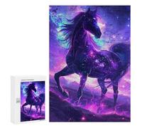 300 PCS Rompecabezas Galactic Horse Fantasy Art-1 Rompecabezas para Adultos Juguetes Antiestrés Vacaciones En Casa Matar El Tiempo Interacción Entre Padres E Hijos 300 PCS