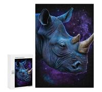 300 PCS Rompecabezas Galactic Rhino Cosmic Wildlife Art Rompecabezas para Adultos Juguetes Antiestrés Vacaciones En Casa Matar El Tiempo Interacción Entre Padres E Hijos 300 PCS