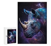 300 PCS Rompecabezas Galactic Rhino Portrait-7 Rompecabezas para Adultos Juguetes Antiestrés Vacaciones En Casa Matar El Tiempo Interacción Entre Padres E Hijos 300 PCS