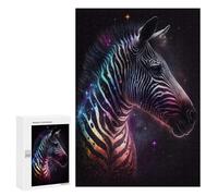 300 PCS Rompecabezas Galactic Zebra Art Print -1 Rompecabezas para Adultos Juguetes Antiestrés Vacaciones En Casa Matar El Tiempo Interacción Entre Padres E Hijos 300 PCS