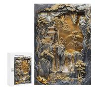 300 PCS Rompecabezas Golden Lotus Zen Garden Rompecabezas para Adolescentes. Corte De Precisión. Actividades Divertidas En Casa. Juego Desafiante Y Juego En Familia. 300 PCS