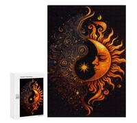 300 PCS Rompecabezas Harmonious Sun and Moon Rompecabezas para Adultos Juguetes Antiestrés Vacaciones En Casa Matar El Tiempo Interacción Entre Padres E Hijos 300 PCS