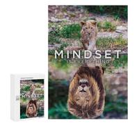 300 PCS Rompecabezas - Lion Mindset Is Everything Rompecabezas para Adultos Juegos Relajantes Vacaciones En Casa Matar El Tiempo Oferta como Regalos para Toda La Familia 300 PCS