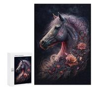 300 PCS Rompecabezas Magical Horse with Flowers Rompecabezas para Adultos Juguetes Antiestrés Vacaciones En Casa Matar El Tiempo Interacción Entre Padres E Hijos 300 PCS