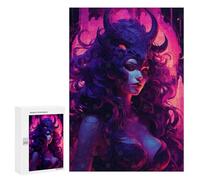 300 PCS Rompecabezas - Neon Purple Demon Girl Rompecabezas para Adultos Juegos Relajantes Vacaciones En Casa Matar El Tiempo Oferta como Regalos para Toda La Familia 300 PCS