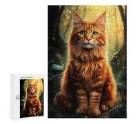 300 PCS Rompecabezas Norwegian Forest Cat in Forest Rompecabezas para Adultos Juegos Divertidos Decoración Perfecta Cumpleaños Y Navidad 300 PCS