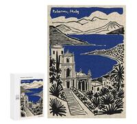 300 PCS Rompecabezas - Palermo, Italy Travel Poster Rompecabezas para Adultos Juegos Relajantes Vacaciones En Casa Matar El Tiempo Oferta como Regalos para Toda La Familia 300 PCS