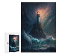 300 PCS Rompecabezas para Adolescentes A Lighthouse in A Storm V6 Rompecabezas para Adultos Juego Práctico Difícil Interacción Entre Padres E Hijos 300 PCS