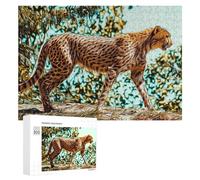 300 PCS Rompecabezas para Adolescentes Abstract Cheetah in Vibrant Colors Rompecabezas para Adolescentes Juguetes Antiestrés Vacaciones En Casa Matar El Tiempo Desafío Educativo 300 PCS