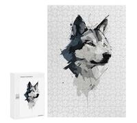 300 PCS Rompecabezas para Adolescentes Abstract Wolf Vector Portrait in Watercolor Style Rompecabezas para Adolescentes Juegos Divertidos Análisis Y Lógica Cumpleaños 300 PCS