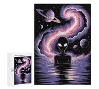 300 PCS Rompecabezas para Adolescentes Alien in Water with Space Background Rompecabezas para Adultos Juego Práctico Difícil Interacción Entre Padres E Hijos 300 PCS