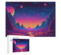 300 PCS Rompecabezas para Adolescentes Alien Landscape with Colorful Planets Rompecabezas para Adultos Juegos Familiares Regalo De Cumpleaños Diversión En Casa Actividades, 300 PCS