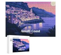 300 PCS Rompecabezas para Adolescentes Amalfi Coast Italy Travel Poster Rompecabezas para Adultos Juego Práctico Difícil Difícil Único Cumpleaños Y Regalos 300 PCS