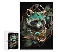 300 PCS Rompecabezas para Adolescentes Amazing Raccoon Rompecabezas para Adolescentes Desafío Difícil Desafío Educativo Diversión Familiar Y Noche De Juegos 300 PCS