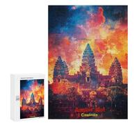 300 PCS Rompecabezas para Adolescentes Angkor Wat Art Rompecabezas para Adultos Juegos Relajantes Mejora La Memoria Interacción Entre Padres E Hijos 300 PCS