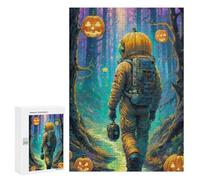 300 PCS Rompecabezas para Adolescentes Astronaut in Halloween Forest Rompecabezas para Adultos Juego Familiar Análisis Y Lógica Regalos para Reducir El Estrés 300 PCS