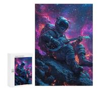 300 PCS Rompecabezas para Adolescentes Astronaut Playing Guitar in Space Rompecabezas para Adolescentes Análisis Y Lógica Difícil Y Desafiante 300 PCS