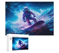 300 PCS Rompecabezas para Adolescentes Astronaut Surfing in Space -1 Rompecabezas para Adultos Juego Familiar Análisis Y Lógica Regalos para Reducir El Estrés 300 PCS