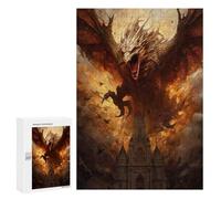 300 PCS Rompecabezas para Adolescentes Attack of The Fire Dragon Rompecabezas para Adultos Juegos Familiares Mejora La Memoria Regalos para Amigos Y Familiares 300 PCS